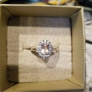 PINK RECTANGULAR CUSHION MORGANITE 45CTW  Ring sz